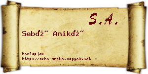 Sebő Anikó névjegykártya